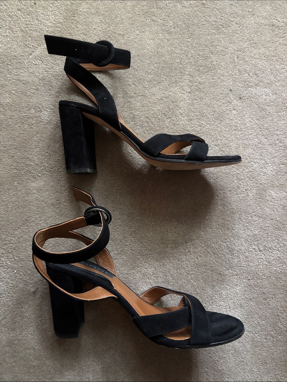 Margaux black strappy heels size 38.5